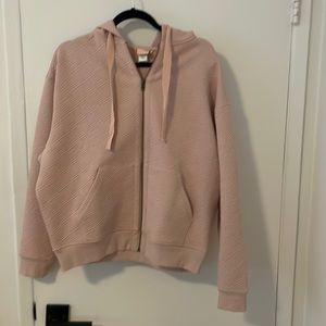 ThirdLove Blush Pink Textured Zip Hoodie